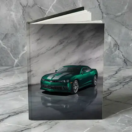 Chevrolet Camaro Green on Marble Background