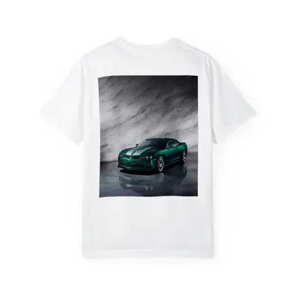 Chevrolet Camaro Green on Marble Background