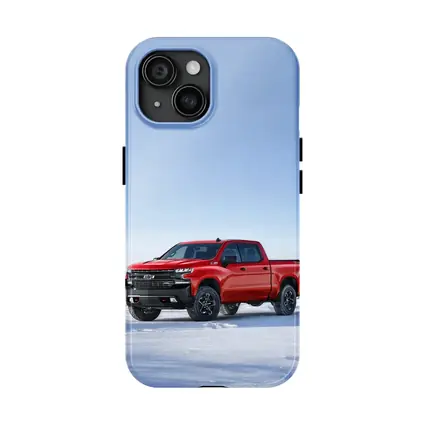 Chevrolet Silverado Red Truck Snowy Winter Landscape