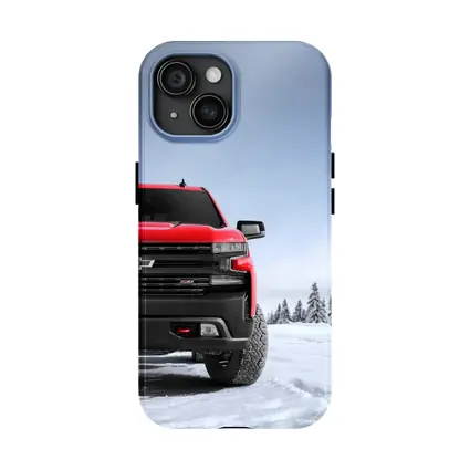 Chevrolet Silverado Red Truck Snowy Winter Landscape