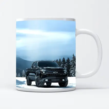 Chevrolet Silverado Black Truck Snowy Mountains