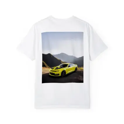 Chevrolet Camaro Yellow Muscle Car Mountain Backdrop