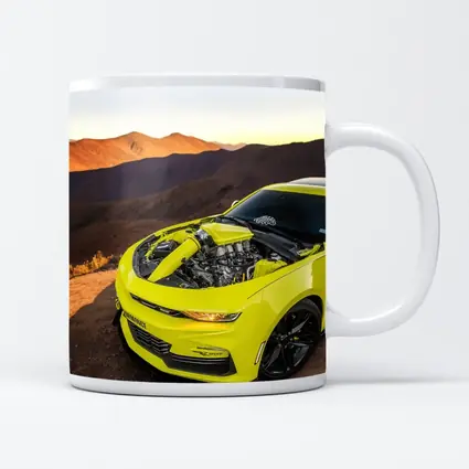 Chevrolet Camaro Yellow Engine Mountain Desert