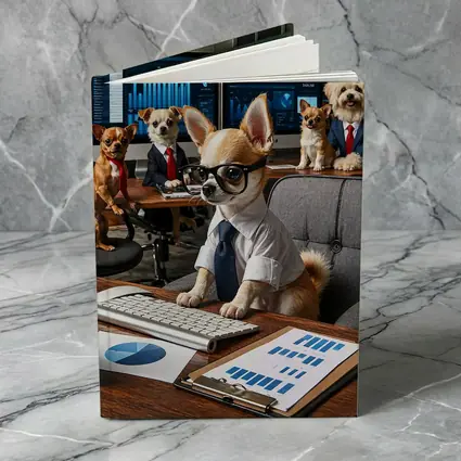 Chihuahua Boss Dogs Working Office Meeting