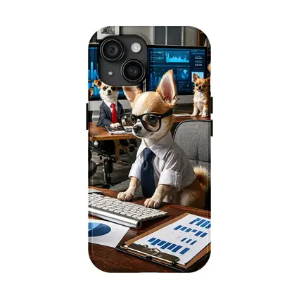 Chihuahua Boss Dogs Working Office Meeting