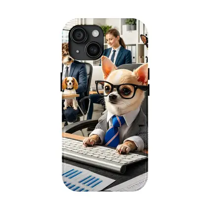 Chihuahua Boss Working In Corporate Office