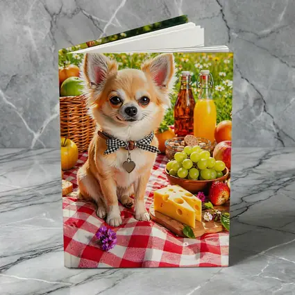 Chihuahua Sitting at Summer Picnic Spread
