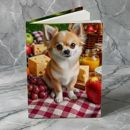 Chihuahua Sitting at Summer Picnic Spread