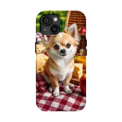 Chihuahua Sitting at Summer Picnic Spread