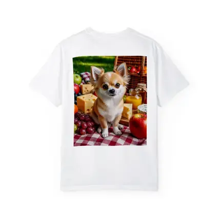 Chihuahua Sitting at Summer Picnic Spread