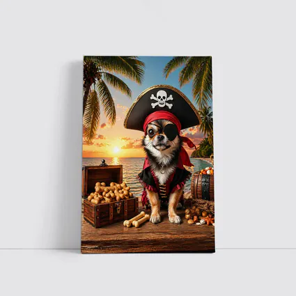 Chihuahua Pirate Dog Tropical Beach Sunset