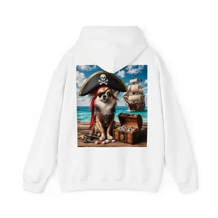 Chihuahua Pirate With Treasure Chest Ocean