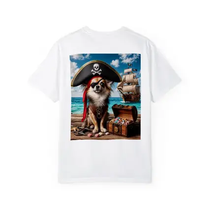 Chihuahua Pirate With Treasure Chest Ocean