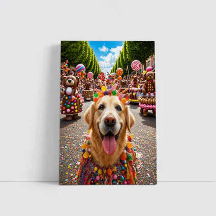 Golden Retriever Dog Candy Parade Street