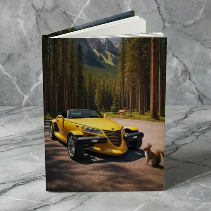 Yellow Chrysler Prowler Forest Mountain Road