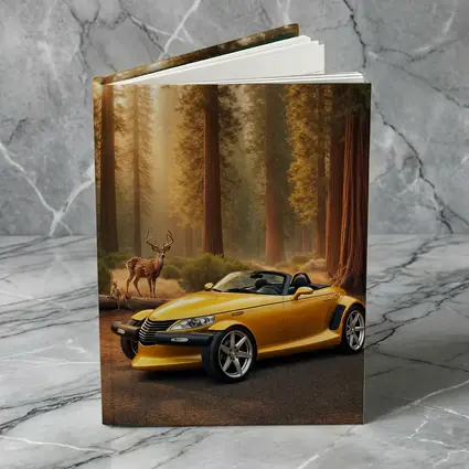 Chrysler Prowler Yellow Roadster Forest Deer