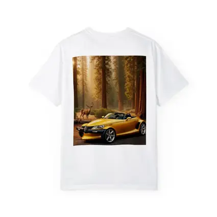 Chrysler Prowler Yellow Roadster Forest Deer