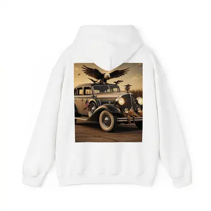 Chrysler Classic Car Bald Eagle American Flag