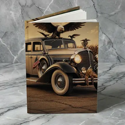 Chrysler Classic Car Bald Eagle American Flag