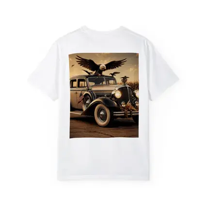 Chrysler Classic Car Bald Eagle American Flag