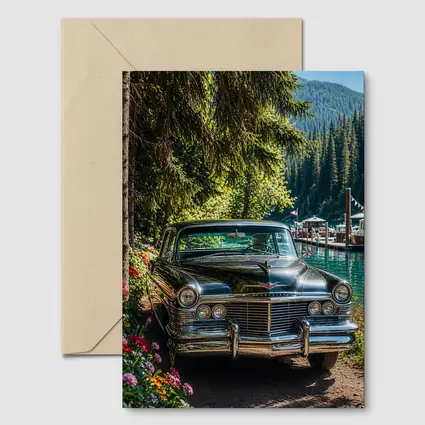 Chrysler Classic Car by Mountain Lake