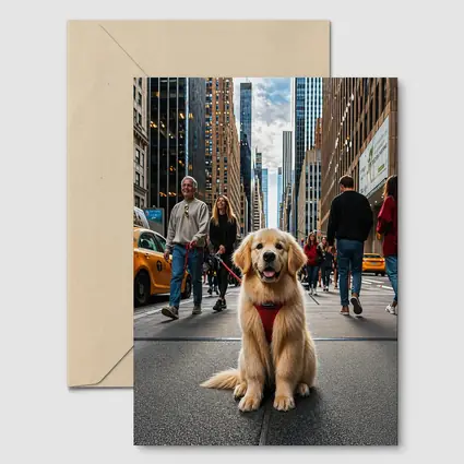 Golden Retriever Puppy New York City Street