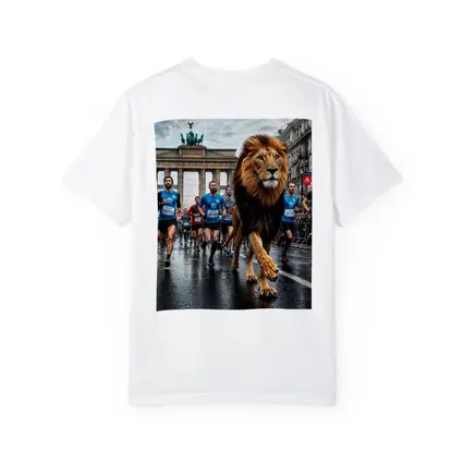 Lion Leading Berlin Marathon Brandenburg Gate Race