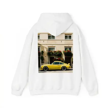 Yellow Porsche 911 Parked Alpine Village
