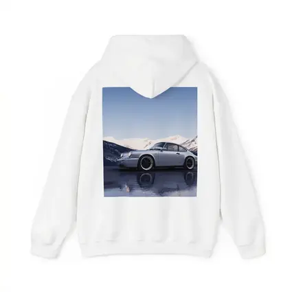 Porsche 911 Silver Coupe Snow Mountains