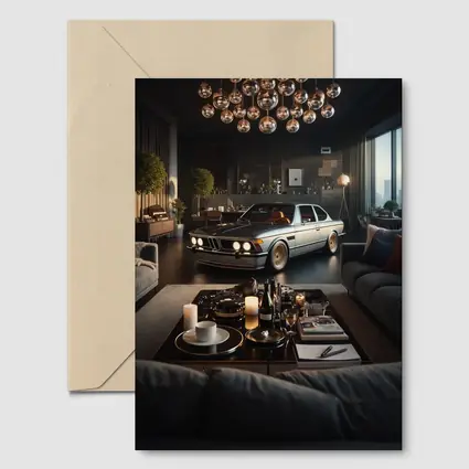 Classic BMW Coupe Inside Luxury Living Room