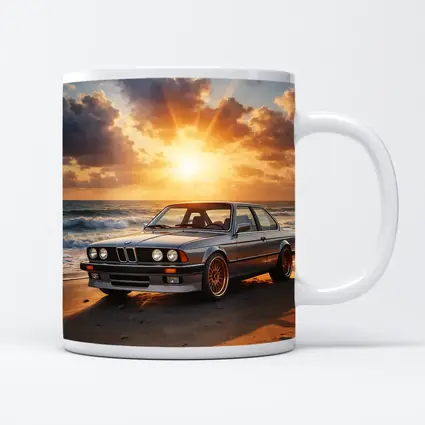 BMW E24 Classic Coupe Beach Sunset