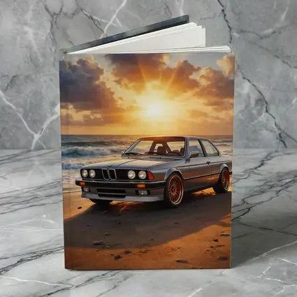 BMW E24 Classic Coupe Beach Sunset