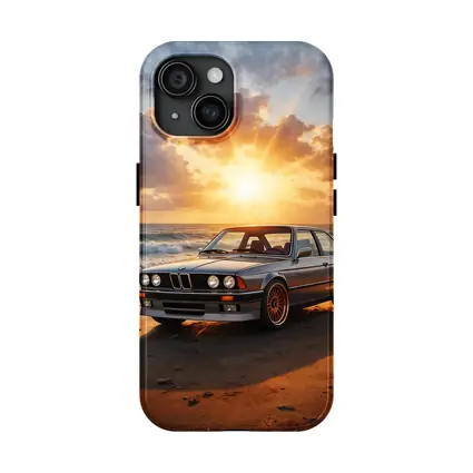 BMW E24 Classic Coupe Beach Sunset