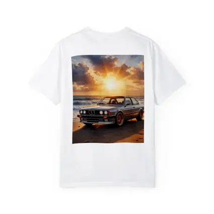 BMW E24 Classic Coupe Beach Sunset