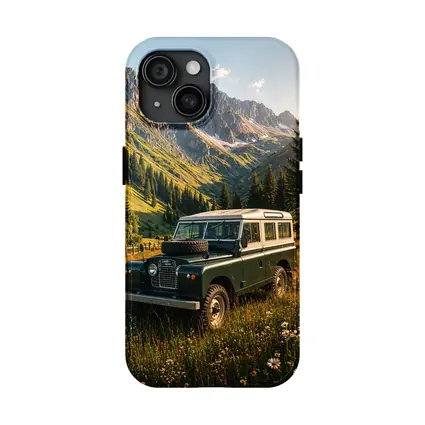 Classic Land Rover Defender Alpine Meadow Mountains