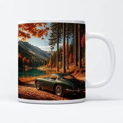 Classic Maserati Parked By Autumn Mountain Lake