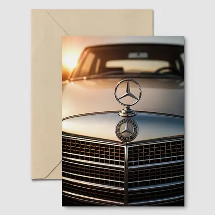 Mercedes Benz Classic Hood Star Sunset
