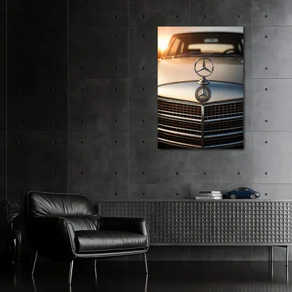 Mercedes Benz Classic Hood Star Sunset