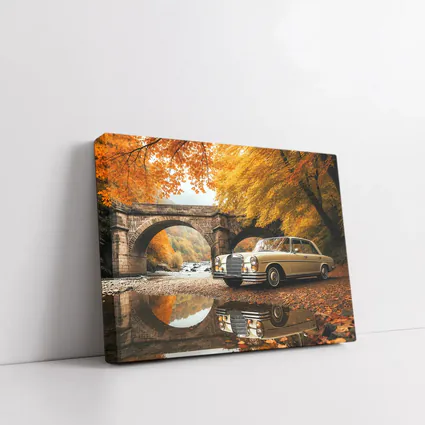 Classic Mercedes Benz S Class Autumn Bridge