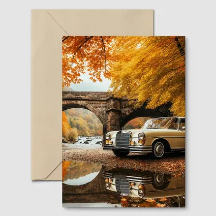 Classic Mercedes Benz S Class Autumn Bridge