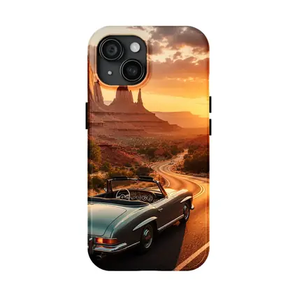 Mercedes Benz Classic Convertible Desert Canyon Sunset