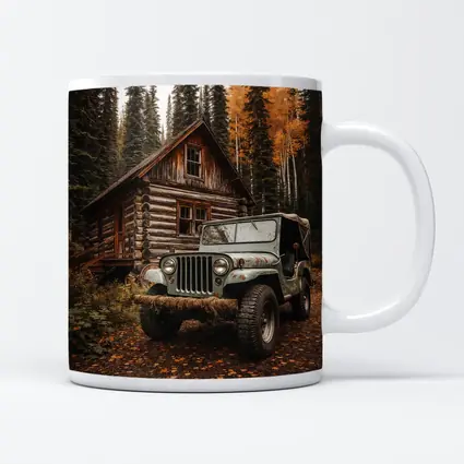 Classic Jeep CJ Log Cabin Forest