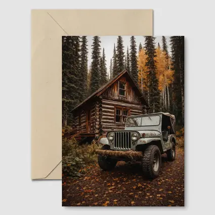 Classic Jeep CJ Log Cabin Forest
