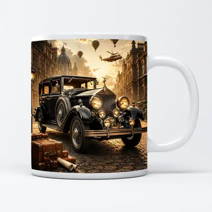 Classic Rolls Royce Vintage Street Steampunk Scene