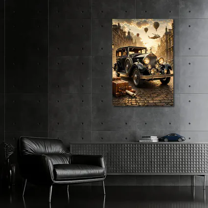 Classic Rolls Royce Vintage Street Steampunk Scene