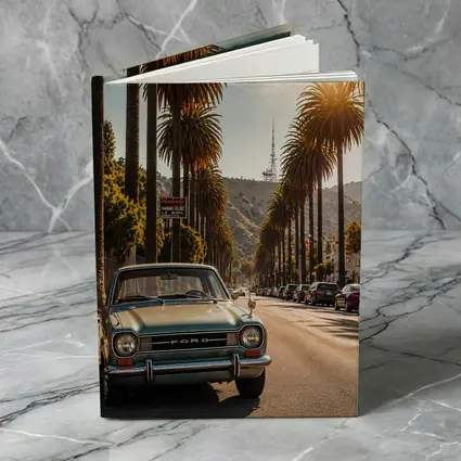 Ford Classic Car Hollywood Palm Tree Street