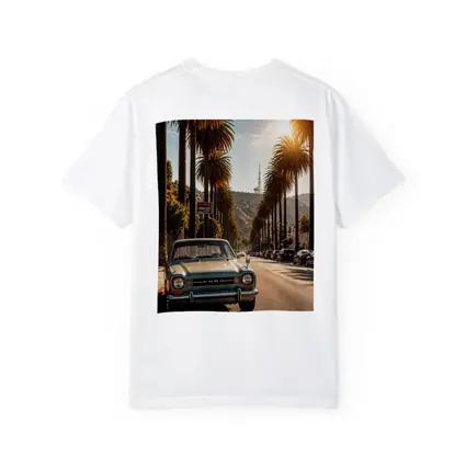 Ford Classic Car Hollywood Palm Tree Street