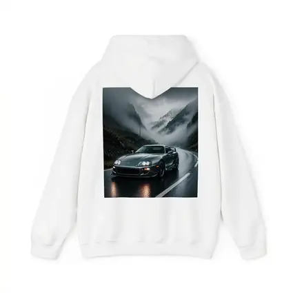 Toyota Supra on Rainy Mountain Road