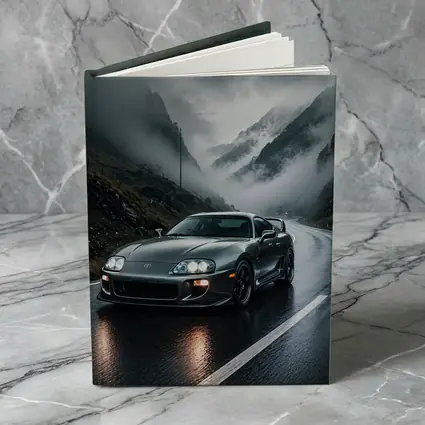 Toyota Supra on Rainy Mountain Road