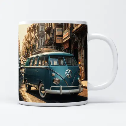 Volkswagen Beetle Bus On City Street